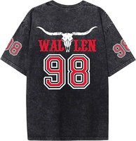 T-shirt personnalisé imprimé DTG délavé à l'acide pour homme, 100 % coton épais 260 g/m², coupe oversize, style streetwear vintage, motif graphique
