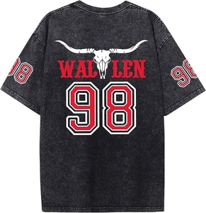 Custom DTG Printing Acid Wash T Shirt Men 100% Cotton Heavyweight 260gsm Oversized Vintage Streetwear Graphic Top - Product Image 2