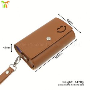 <b>7</b> Days Pill Box Travel Weekly Medicine Organizer Case PU Portable Weekly Pill Box PU Leather <b>Tablet</b> Case - Product Image 2