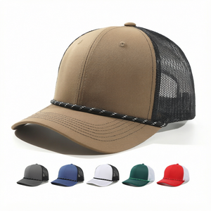 Casquette Trucker en Coton Vierge à 6 Panneaux avec Visière Réglable, Logo Personnalisé, Décontractée pour l'Extérieur - Product Image 1