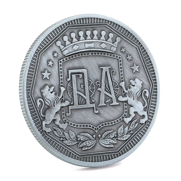 Retro เหรียญ Lion Crown ของขวัญ Decision เหรียญสีดำสีเทาสกุลเงินต่างประเทศของคุณเอง Lucky เหรียญ