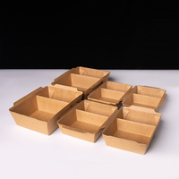 Boîtes alimentaires jetables en papier kraft à 2 compartiments, compatibles micro-ondes, pour la préparation des repas