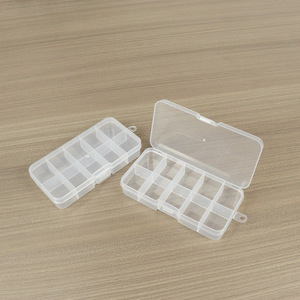 Transparent Plastic Storage <b>Box</b> 10 Compartments Rectangular PP Spare Parts Organizer <b>Tool</b> <b>Box</b> - Product Image 1