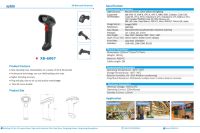 Escáner de Código de Barras CMOS 2D con Cable y Lector de Códigos QR Portátil XB-6007, Precio al por Mayor
