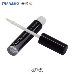 Tubes de brillant à lèvres noirs vides en gros, forme ronde, avec capuchon, pour baume à lèvres et huile à lèvres - Product Image 5