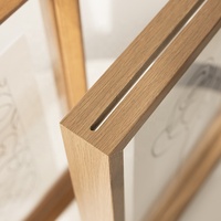 Marco DE FOTOS flotante de plexiglás de doble cara transparente decorativo con acabado de madera natural tamaño personalizado A4 A3