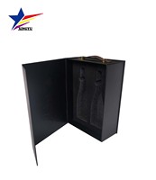 Caja de Regalo Rígida de Material Reciclado Ecológico de Lujo Moderno Personalizado, Cierre Magnético, Embalaje de Vino Negro para Alimentos, Esponja con Relieve