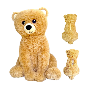 Orsacchiotto di peluche <span class=keywords><strong>Grizzly</strong></span> Bear con tracolla resistente, maniglia e tasca con cerniera, 14 pollici, marrone chiaro, coccoloso. - Product Image 1