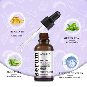 Serum Wajah cair peptida Label pribadi, Pelembab anti penuaan keriput menenangkan kulit lembut