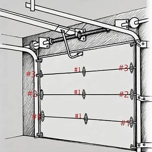 مفصلات أبواب المرآب السكنية من CHI، فولاذ مختوم بسمك 16، خيارات مفصلات طرفية ووسطية للأبواب القطاعية للمثبتين - Product Image 4