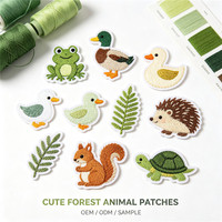 Vente en gros de patchs brodés thermocollants personnalisés pour la décoration de vêtements, badges en tissu à thème animalier, fabricant pour vestes, sacs à dos et projets DIY
