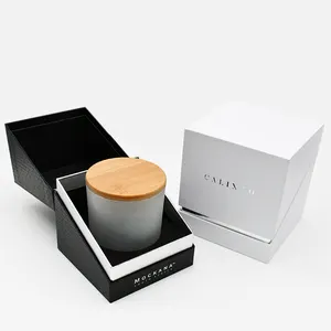 Luxus Custom Boxen mit Logo Geschenkset Candle Box Verpackung Kunden spezifische Geschenk verpackung aus schwarzem Kerzen papier