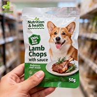 Sachets plats à trois côtés, personnalisés, imprimés, haute barrière, thermoscellables, résistants aux hautes températures, stérilisables en autoclave, finition mate, pour aliments humides pour chats et chiens
