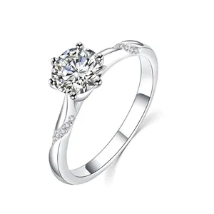PUSHI Schmuck S925 Mosaik ring aus reinem Silber ist ein heißer Verkäufer von Diamantringen mit sechs Klauen