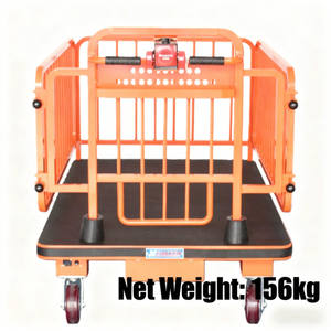 중국 공장 전기 4 륜 헤비 듀티 플랫폼 트롤리 리프팅 기능 가드 레일 OEM 산업용 맞춤형 - Product Image 5