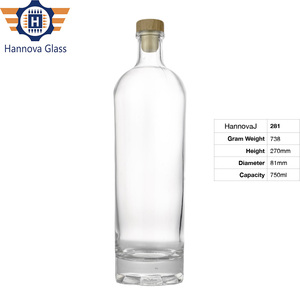 750Ml Siêu Cao Cấp Nặng Cơ Sở Chai Thủy Tinh Cho Sang Trọng Vodka Gin <span class=keywords><strong>Whiskey</strong></span> Tequila Rỗng Tùy Chỉnh Tinh Thần Rượu Chai Với Nút Chai - Product Image 2