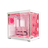 Boîtier PC Manmu ATX pour jeux, boîtiers blancs MATX, tour moyenne pour joueurs, boîtier de bureau micro, châssis de boîtier d'ordinateur en verre trempé