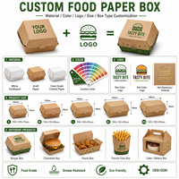 Boîte d'emballage jetable de haute qualité avec design personnalisé pour hamburgers à emporter, finition mate, pour frites et hamburgers