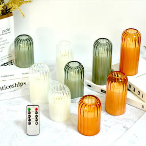 <span class=keywords><strong>Bougie</strong></span> électronique en verre <span class=keywords><strong>LED</strong></span> à <span class=keywords><strong>flamme</strong></span> réaliste, à rayures coniques, best-seller, <span class=keywords><strong>bougie</strong></span> de Noël en verre électro-plaqué - Product Image 5