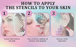<span class=keywords><strong>Stencil</strong></span> riutilizzabili per la pittura del viso per la pittura del corpo <span class=keywords><strong>stencil</strong></span> per tatuaggi temporanei per il trucco - Product Image 4