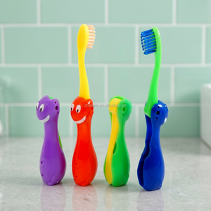 Child Dinosaur Toothbrush for 2-7 Years Old Foldable Soft Nylon Bristle 20 Tufts Plastic BPA Free Travel Size Home Use Fun - Product Image 3