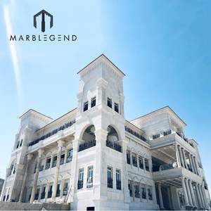 Projet de villa placage pierre calcaire façade extérieure carreaux calcaire blanc revêtement mural pour bâtiment décoration murale extérieure - Product Image 3