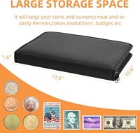 Sac ignifuge personnalisé 300 poches Album de collecte de pièces de monnaie et 36 pochettes dossier de stockage de devises sac de collecte d'argent