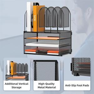 Sản Xuất 4-Tier Dọc Thẳng Đứng Phụ Kiện Văn Phòng Tổ Chức Kim Loại Máy Tính Để Bàn Tập Tin Thư Mục Chủ Trường Áp Dụng - Product Image 2