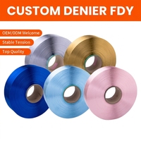 Filament teint haute ténacité 100 % polyester FDY 75D/36F 150D/48F de qualité AA pour tricotage chaîne et couture de bordure de chaussettes