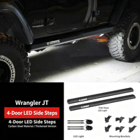 Estribos Negros con Luces LED COB Integradas, Protección de Panel Lateral para Jeep Gladiator JT, Uso Diario y Todoterreno