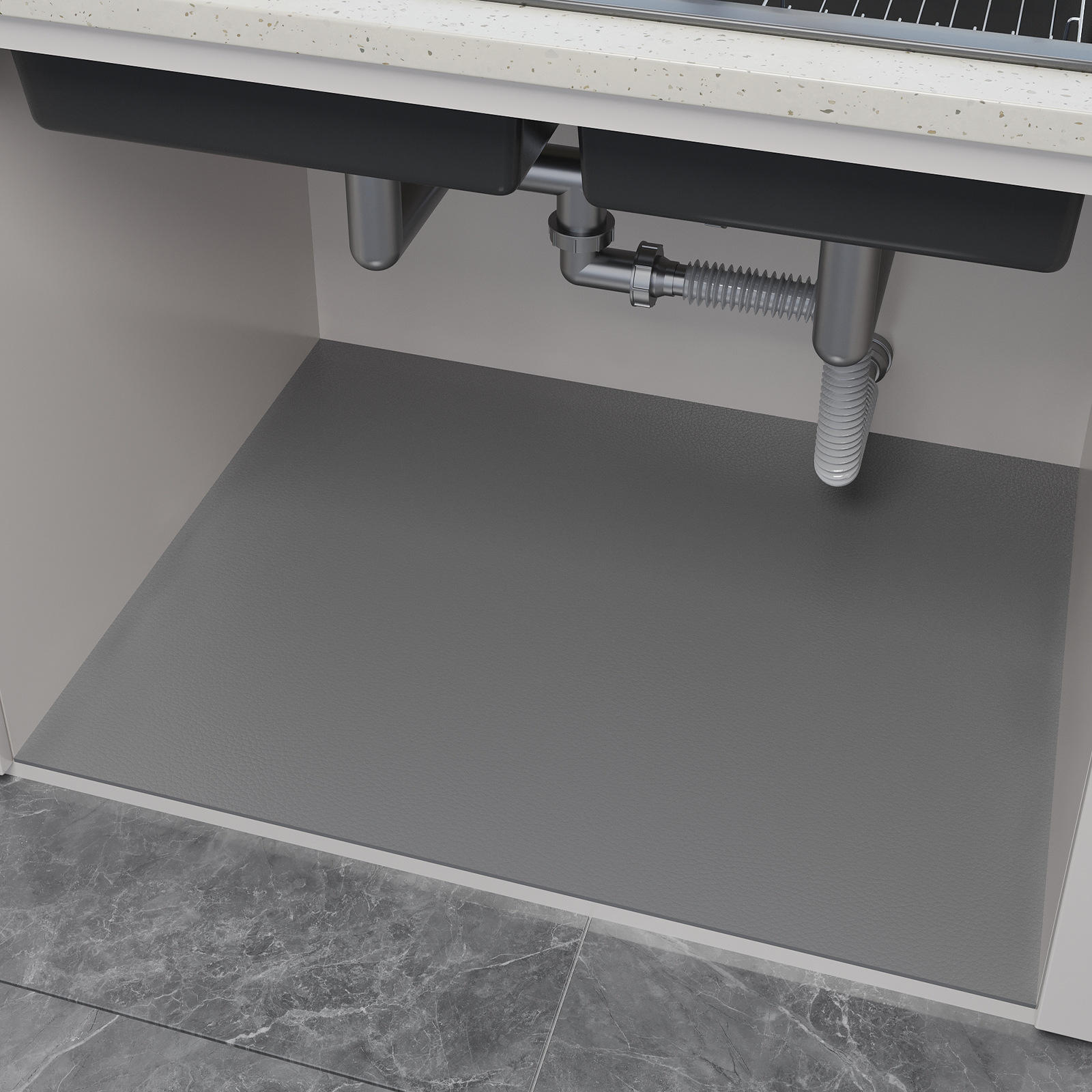 Tapis de placard sans lavage - gris clair minimaliste