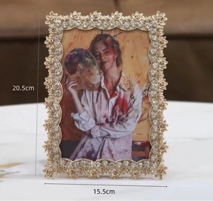 Tùy Chỉnh Khung Ảnh Ánh Sáng Sang Trọng Vàng Thanh Lịch Kim Cương Khung Ảnh Cao Cấp Pha Lê Khung Ảnh Đơn Giản Món Quà Cưới - Product Image 6