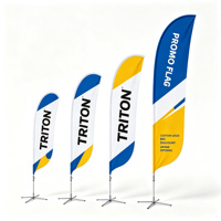 Drapeau à plumes personnalisé, impression recto-verso, kit de poteau pour affichage publicitaire extérieur, OEM