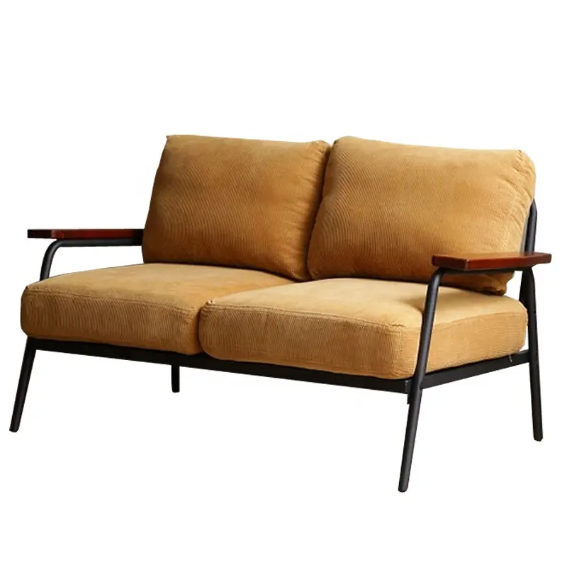 ขายร้อนNordicญี่ปุ่นRetro Loftสไตล์อุตสาหกรรมสุทธิสีแดงCafeโซฟาเก้าอี้เหล็กดัดโซฟาคู่ห้องนั่งเล่น