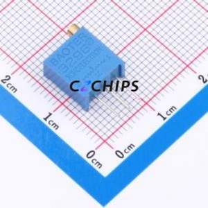 Resistencia Ajustable/Potenciómetro 3296W-102, Componente de Orificio Pasante (THT)-3P, 9.5x4.8mm, Resistencia de 1kOhm, 10%, 500mW, 250ppm ℃ - Product Image 1