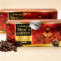 Café noir instantané à l'extrait de maca biologique pour hommes, complément alimentaire sain à base d'herbes avec Epimedium, Ginseng, Maca-Man X Power Coffee