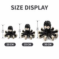 Peluche pieuvre noire personnalisée, fabrication directe d'usine, OEM ODM, fabricant d'animaux en peluche, vente en gros, MOQ, peluche amusante