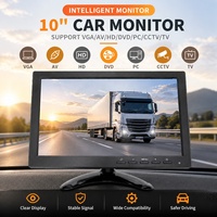 Écran d'affichage multimédia 10,1 pouces avec entrée vidéo multi-ports, lecteur audio, caméra de recul, moniteur pour camion lourd et camping-car