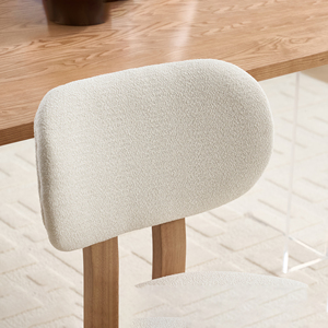 OE HOME Ensemble de 2 chaises de salle à manger en bois, modernes, convertibles, avec revêtement en tissu écologique, pieds en bois massif, pour la maison - Product Image 4