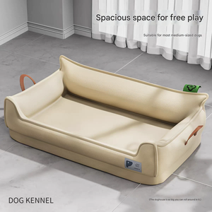 Neues Quadratisches Großes 4-Jahreszeiten Universelles Leder-Haustierbett Wasserdicht für Kleine, Mittlere und Große Hunde & Katzen - Product Image 3