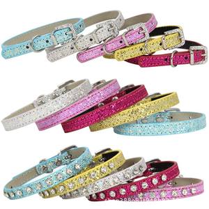 Strass Lederen Hondenhalsband Bling Hondenhalsbanden Voor Kleine Middelgrote Glitterleer Met Stijlvolle Sprankelende Diamanten - Product Image 5