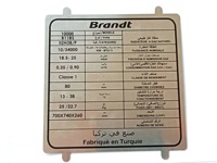 Plaques signalétiques métalliques en acier inoxydable gravé, aluminium anodisé, marquage par code QR avec fixation par rivets pour machines et équipements