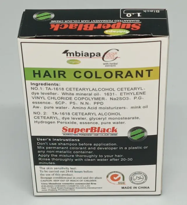 tintura de cabelo profissional cor de cabelo chinesa para produtos de cabelo super preto