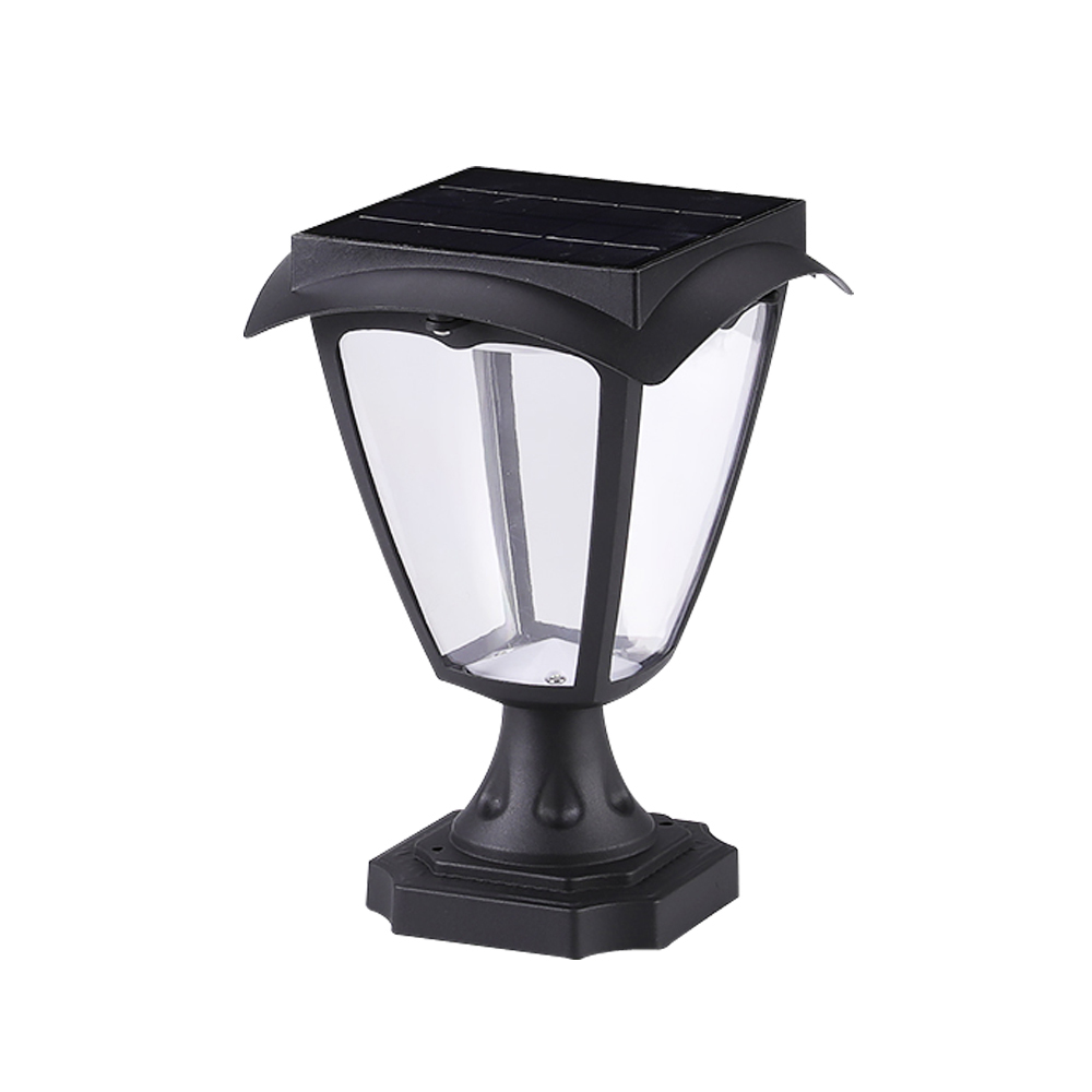 High Quality Very Bright IP55 Waterproof Solar Pillar Lights LED 360 Beam Angle Dimmable 2700K Warm White 50000 Hours Garden