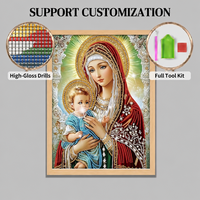 Peinture Diamant 5D DIY SONGWOOART en Gros, Art Religieux Vierge Marie Jésus en Acrylique, Décoration Maison, Cadeau Chrétien
