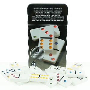 Dominos en étain, 28 pièces, 6 dominos, blanc, peinture colorée, vente en gros, diy - Product Image 4