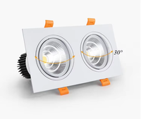 Downlight carré de plafond encastré à double tête 12W 15W Downlight LED Spot LED réglable