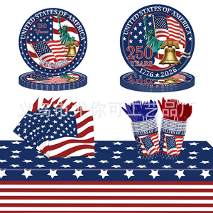 Independence Day 250th Anniversary Paper Plates Disposable Party Supplies <b>Red</b> White Blue Theme 7 Inch - Product Image 5