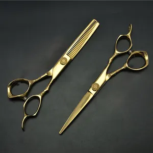 Ciseaux de coiffeur en or Ciseaux de coupe professionnels pour salon de coiffure et soins personnels