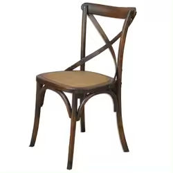 Silla de Comedor de Madera para Restaurante, Apilable, con Respaldo Cruzado, Venta al Por Mayor de Fábrica - Product Image 6
